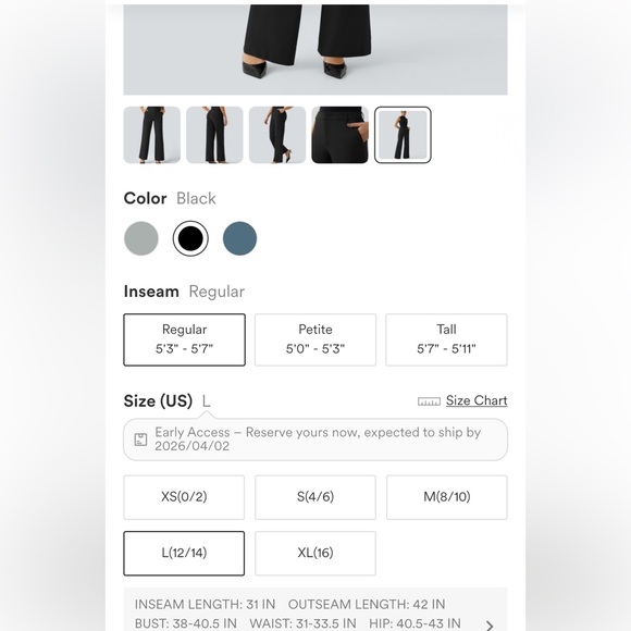 NWT Halara Flex™ Black Mid Rise Pocket Straight Leg Work Pants Womens Large - Picture 12 of 14